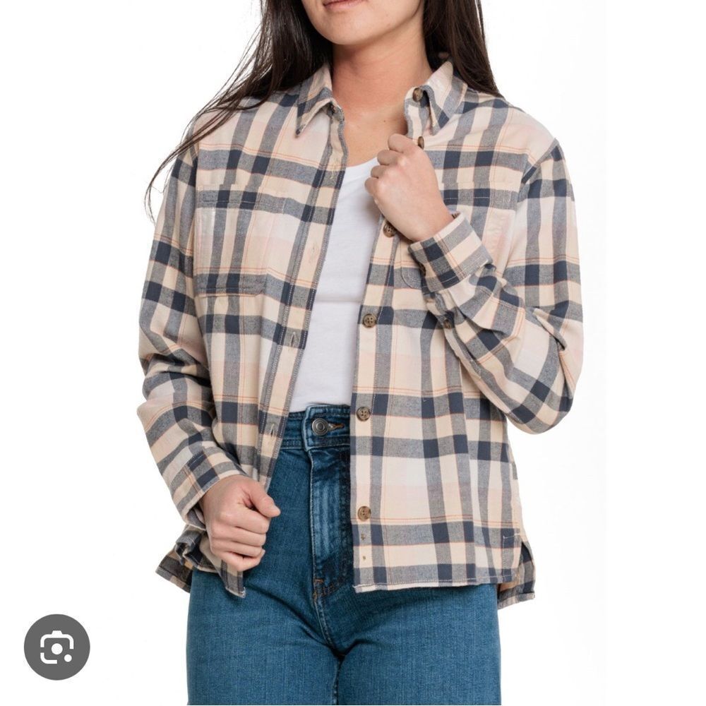 Carhartt Rugged Flex Flannel Shirt Loose Fit Midweight Size Large Women